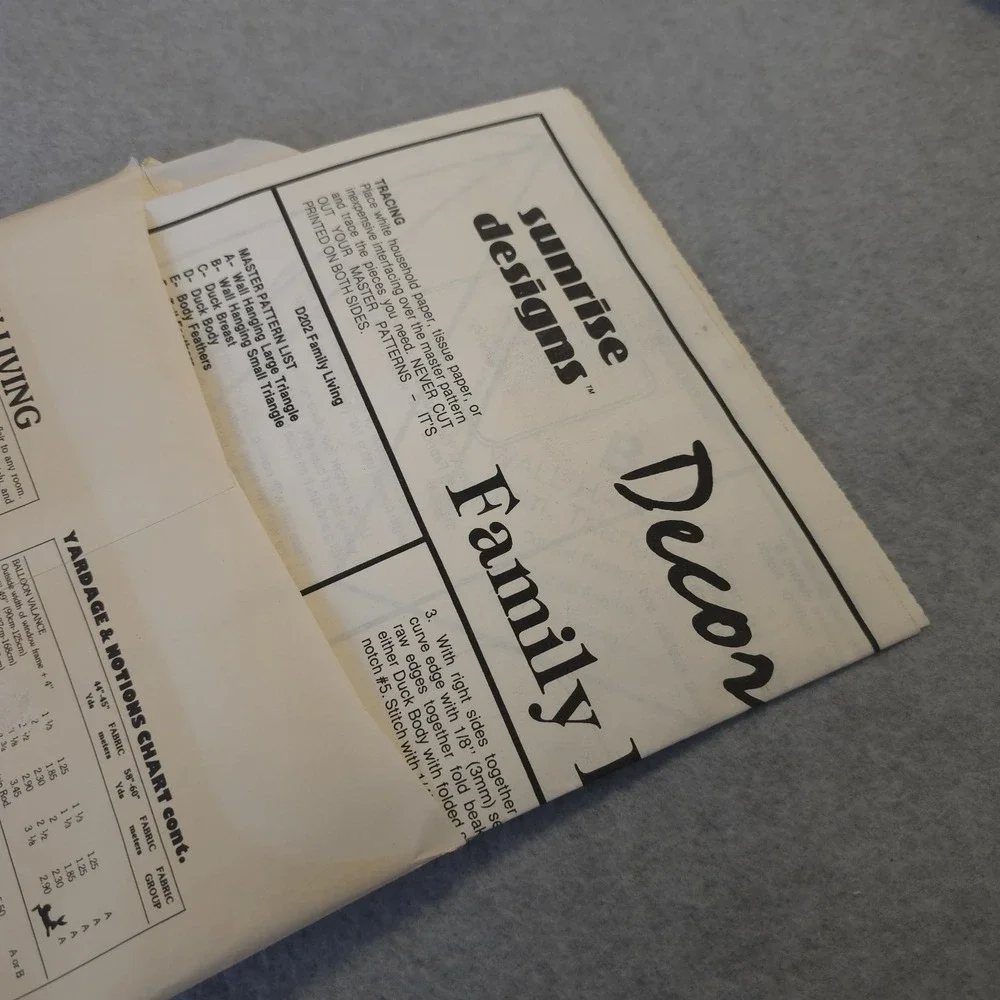 Sunrise Designs Decorator Series Family Living Sewing Pattern UNCUT Vintage